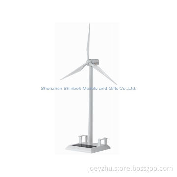 Metal Sloar Wind Turbine Model with Name Card Holder